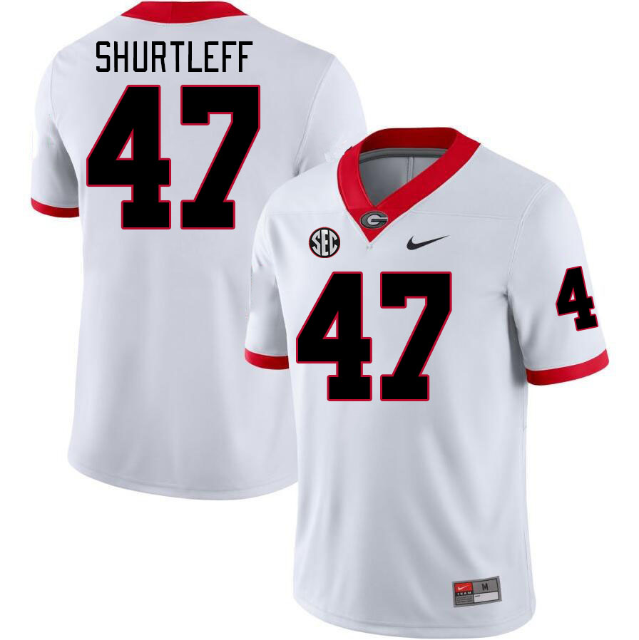 Men #47 Sam Shurtleff Georgia Bulldogs College Football Jerseys Stitched Sale-White